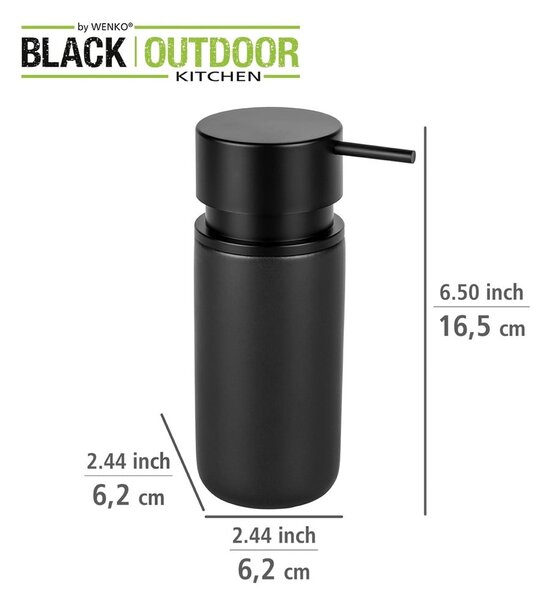 Černý keramický dávkovač mýdla Wenko Black Outdoor Kitchen Silo