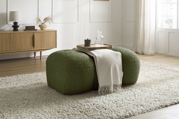 -25 % Dny MOMENTI– Bobochic Paris Zelená bouclé podnožka Hippolyte 105 x 68 cm