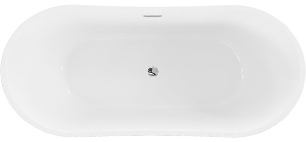 Mexen Montana, volně stojící vana 150 x 75 cm, bílá-černá, chromový přepad, 52011507575-01