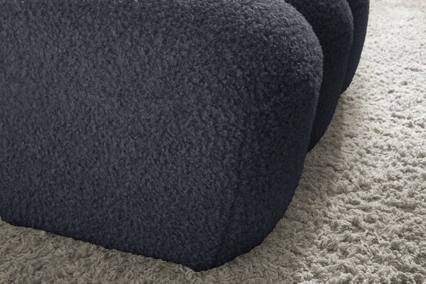 -25 % Dny MOMENTI– Bobochic Paris Tmavě šedá bouclé podnožka Hippolyte 105 x 68 cm