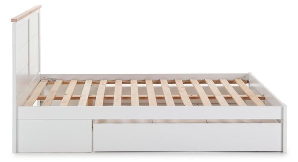 Bílá dvoulůžková postel s úložným prostorem s roštem 160x200 cm Gabi – Marckeric