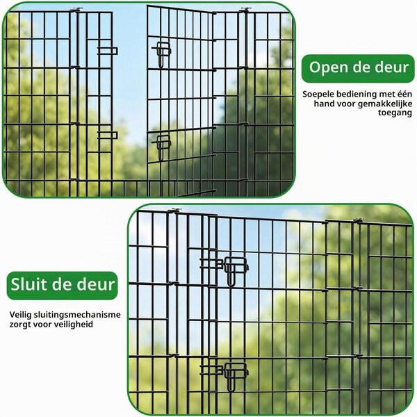 Zahradní plot plotový panel - 101 x 71 cm - 4 panely a 1 brána - Kov - Bez vykopávání