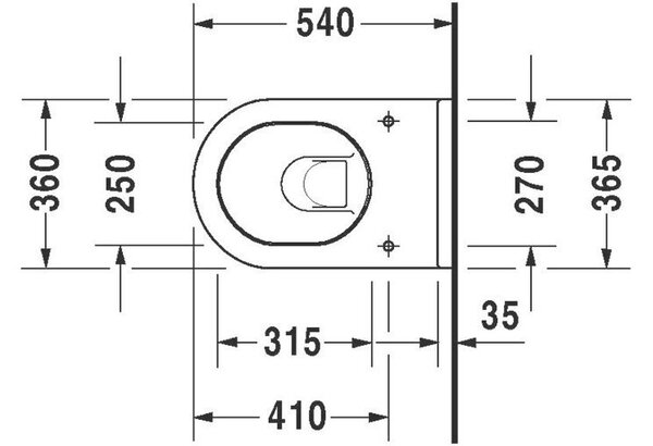 DURAVIT 42250900A1 Starck 3 WC set, DuraFix nízké splachování