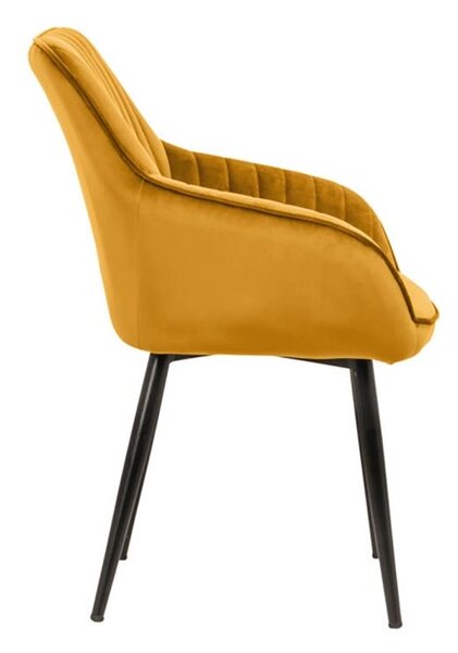 Designová židle Esmeralda, hořčicová žlutá