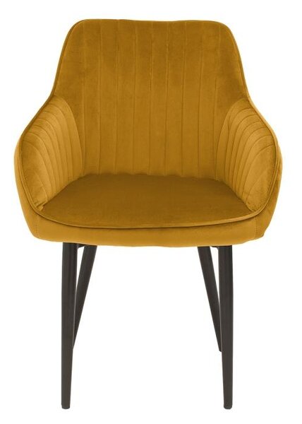 Designová židle Esmeralda, hořčicová žlutá