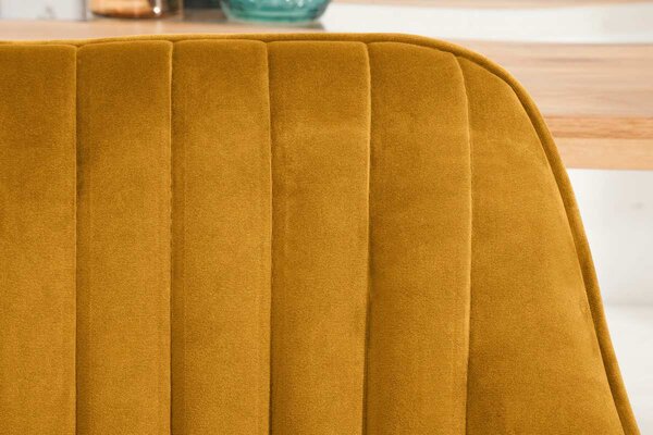 Designová židle Esmeralda, hořčicová žlutá