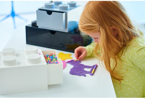 Šedý stolní box se zásuvkou LEGO® Brick, 15,8 x 11,3 cm