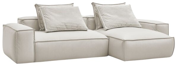 -25 % Dny MOMENTI– Bobochic Paris Béžová koženková rohová pohovka Boheme 302 cm, levá/pravá