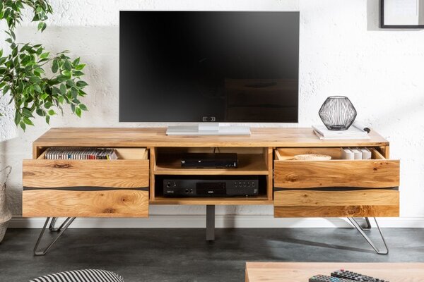 Televizní stolek LIVING EDGE 160 CM divoký dub/antracitová Nábytek | Obývací pokoj | Televizní stolky