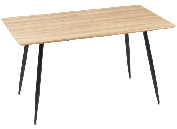 HOMCOM Jídelní stůl pro 4 osoby, Kuchyňský stůl, Stůl do obývacího pokoje s vzhledem dřeva, ocelové nohy, 140 x 80 x 76 cm, Přirozený | Aosom
