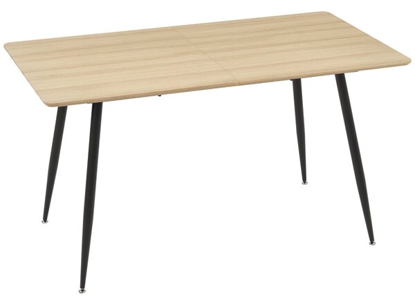 HOMCOM Jídelní stůl pro 4 osoby, Kuchyňský stůl, Stůl do obývacího pokoje s vzhledem dřeva, ocelové nohy, 140 x 80 x 76 cm, Přirozený | Aosom