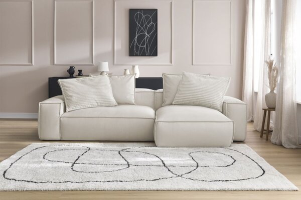 -25 % Dny MOMENTI– Bobochic Paris Béžová koženková rohová pohovka Boheme 302 cm, levá/pravá