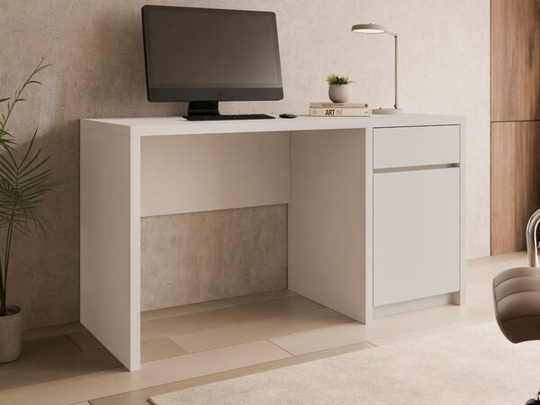 Moderní psací stůl Drofkit 1D1S, Barva: bílá 5903211562457