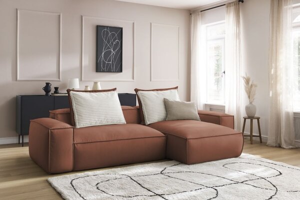 -25 % Dny MOMENTI– Bobochic Paris Tmavě hnědá koženková rohová pohovka Boheme 302 cm, levá/pravá