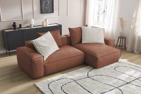 -25 % Dny MOMENTI– Bobochic Paris Tmavě hnědá koženková rohová pohovka Boheme 302 cm, levá/pravá