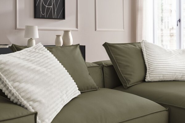 -25 % Dny MOMENTI– Bobochic Paris Zelená koženková rohová pohovka Boheme 302 cm, levá/pravá