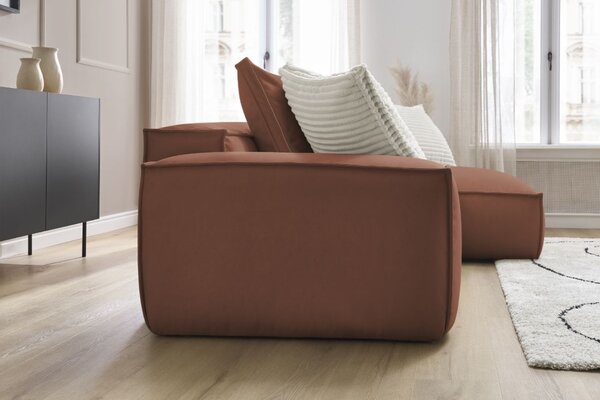 -25 % Dny MOMENTI– Bobochic Paris Tmavě hnědá koženková rohová pohovka Boheme 302 cm, levá/pravá