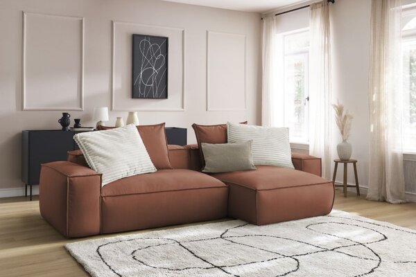 -25 % Dny MOMENTI– Bobochic Paris Tmavě hnědá koženková rohová pohovka Boheme 302 cm, levá/pravá