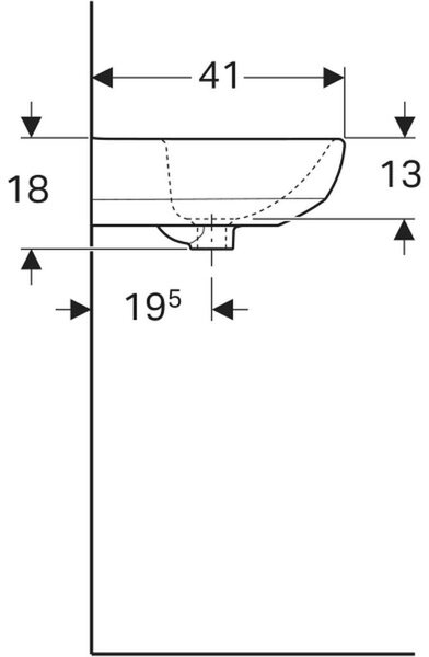 Geberit Selnova umyvadlo 50x41 cm polokulatý klasický bílá lesk 500.294.01.7