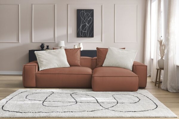 -25 % Dny MOMENTI– Bobochic Paris Tmavě hnědá koženková rohová pohovka Boheme 302 cm, levá/pravá