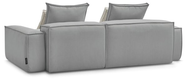 -25 % Dny MOMENTI– Bobochic Paris Světle šedá koženková rohová pohovka Boheme 302 cm, levá/pravá