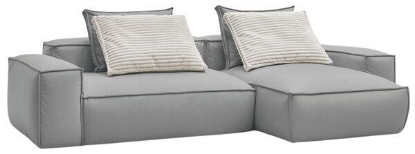 -25 % Dny MOMENTI– Bobochic Paris Světle šedá koženková rohová pohovka Boheme 302 cm, levá/pravá