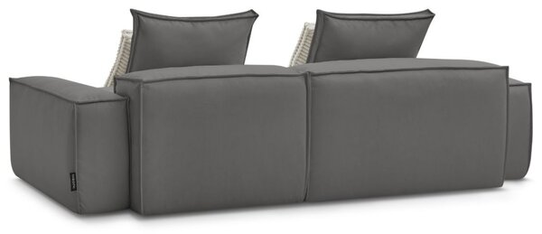-25 % Dny MOMENTI– Bobochic Paris Tmavě šedá koženková rohová pohovka Boheme 302 cm, levá/pravá