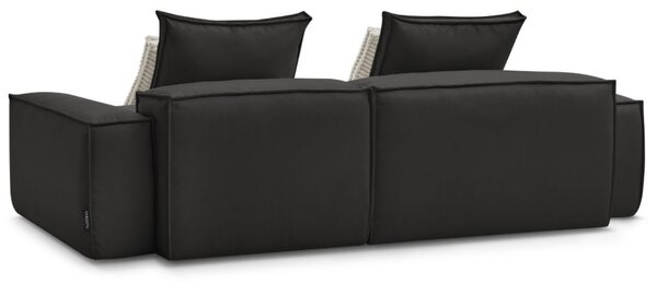 -25 % Dny MOMENTI– Bobochic Paris Černá koženková rohová pohovka Boheme 302 cm, levá/pravá