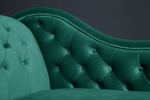 Designová lenoška Chesterfield zelený samet