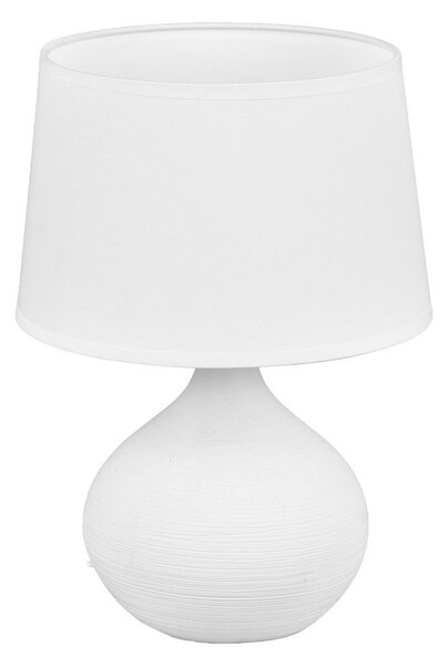 Bílá stolní lampa z keramiky a tkaniny Reality Martin, výška 29 cm