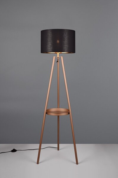 Hnědá stojací lampa s poličkou (výška 152 cm) Colette – Reality