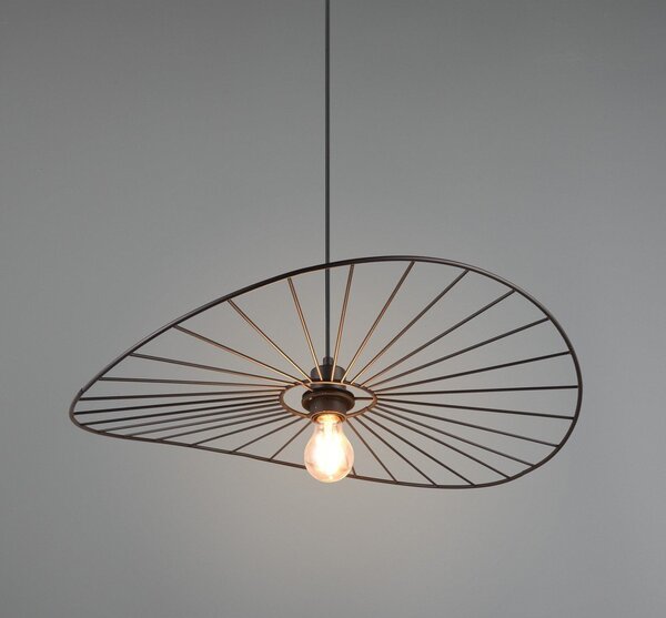 Matně černé závěsné svítidlo ø 60 cm Chapeau – Reality