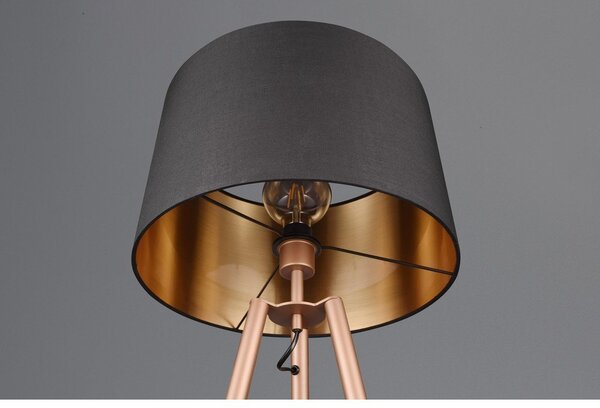 Hnědá stojací lampa s poličkou (výška 152 cm) Colette – Reality