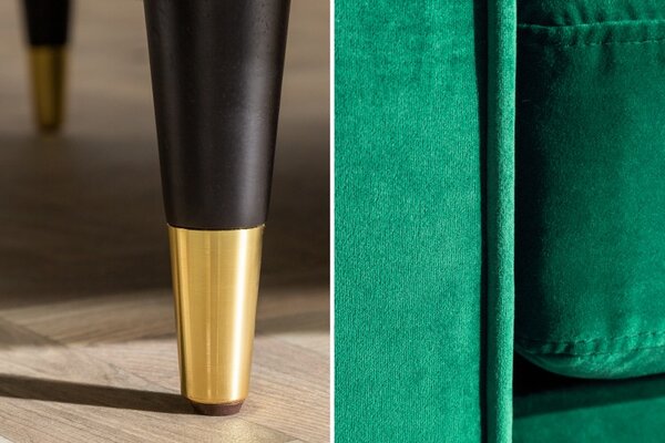 Luxusní pohovka COZY VELVET 220 CM smaragdově zelená samet Nábytek | Obývací pokoj | Sedací soupravy a pohovky | Pohovky | Pevné