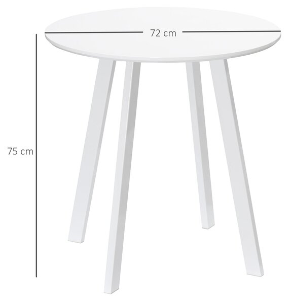 HOMCOM Kulatý Jídelní Stůl 72 x 72 cm pro 2 Osoby - Moderní Stůl s Šikmýma Nohama do Kuchyně, Jídelny a Obývacího Pokoje | Aosom