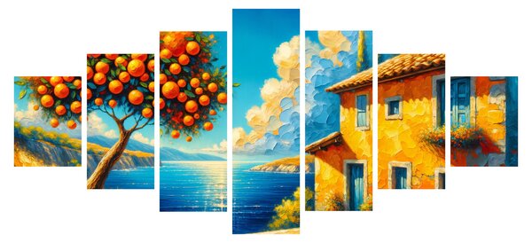 Obraz - Dům s pomeranči II. (210x100 cm)