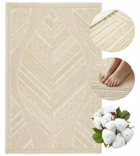 Koupelnová předložka e-floor bavlněná béžová 60x90 cm protiskluzová