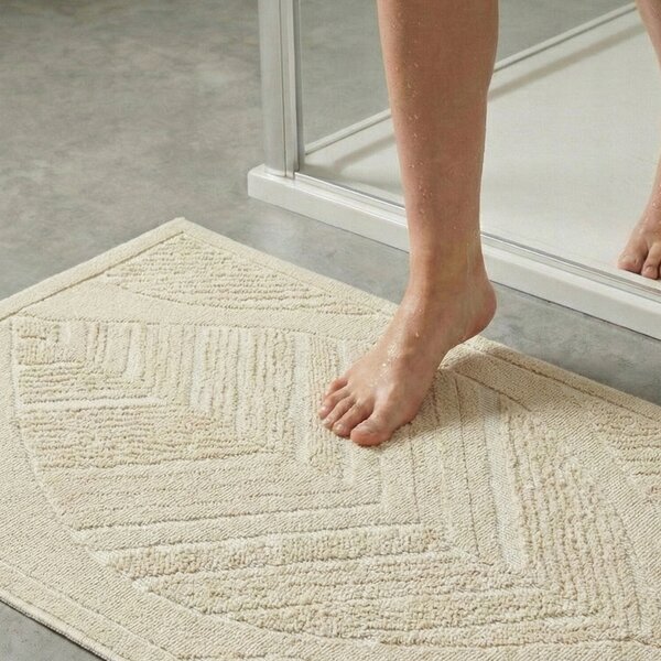 Koupelnová předložka e-floor bavlněná béžová 60x90 cm protiskluzová
