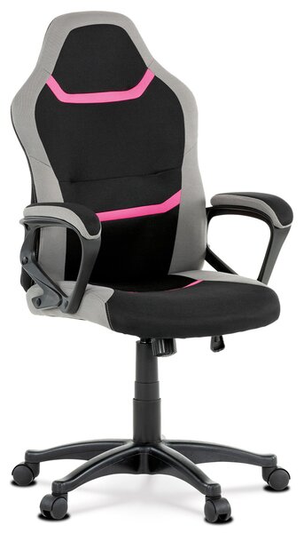 Kancelářská/herní židle Leira-L611-PINK (černá + šedá + růžová). 1042683