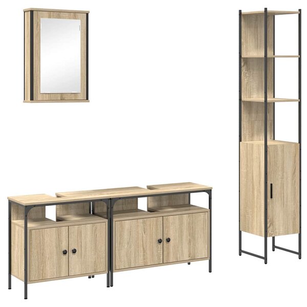 Sada koupelnového nábytku 4 ks Sonoma dub 33 x 33 x 185,5 cm 3399396