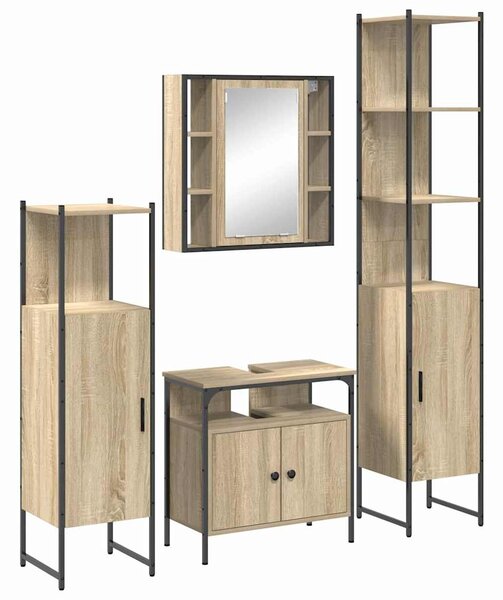 Sada koupelnového nábytku 4 ks Sonoma dub 33 x 33 x 185,5 cm 3399397