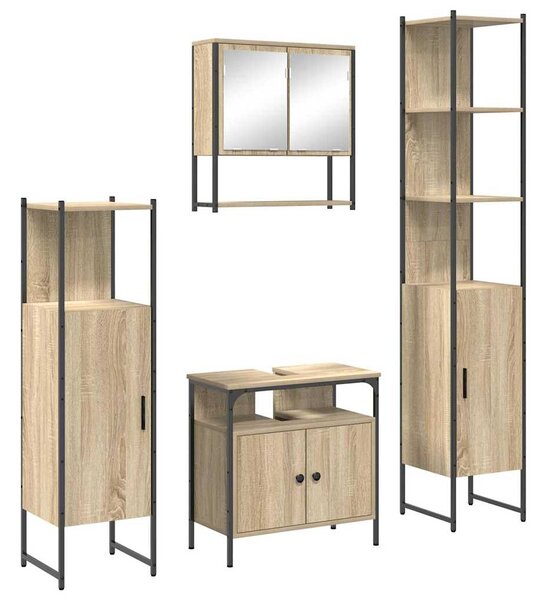 Sada koupelnového nábytku 4 ks Sonoma dub 33 x 33 x 185,5 cm 3399398