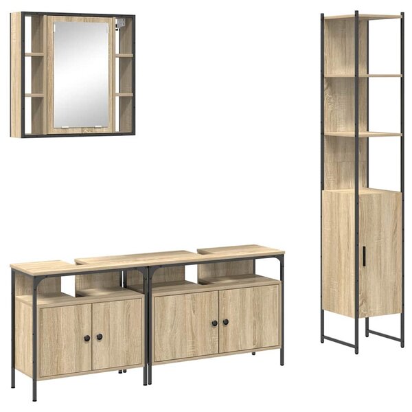 Sada koupelnového nábytku 4 ks Sonoma dub 33 x 33 x 185,5 cm 3399393