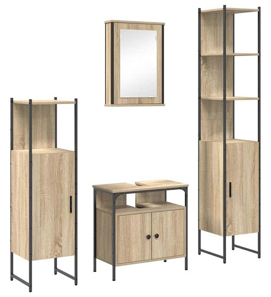 Sada koupelnového nábytku 4 ks Sonoma dub 33 x 33 x 185,5 cm 3399394