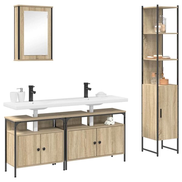 Sada koupelnového nábytku 4 ks Sonoma dub 33 x 33 x 185,5 cm 3399396