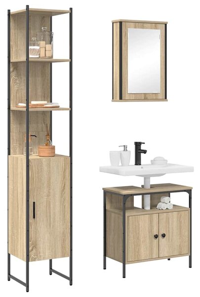 Sada koupelnového nábytku 3 ks Sonoma dub 33 x 33 x 185,5 cm 3399399