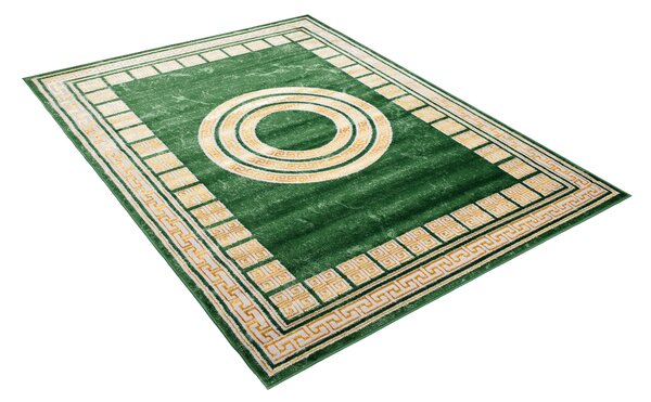 Makro Abra Kusový koberec TURMALIN MV35A Klasický Moderní zelený zlatý Rozměr: 80x150 cm