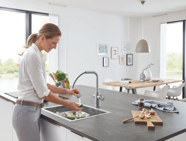 Grohe Blue kuchyňská baterie s filtrem stojící SuperSteel 31539DC0