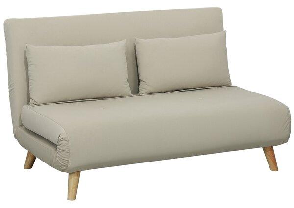 HOMCOM 3-v-1 Rozkládací Pohovka 130 x 78 cm se Spací Funkcí, Skládací Pohovka s Bederním Polštářem, Vzhled Sametu, Nastavitelný Opěradlo do Obývacího