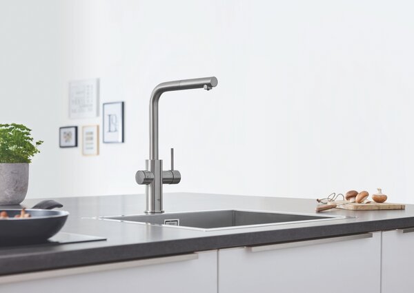 Grohe Blue kuchyňská baterie s filtrem stojící SuperSteel 31539DC0